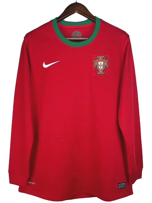 Portugal maillot domicile vintage à manches longues maillot de football maillot de première équipe de football pour hommes sweat - shirt 2012 - 2013 